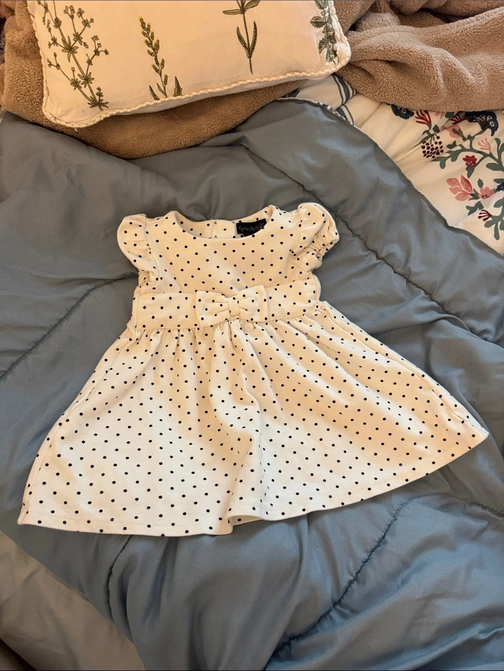 Cynthia Rowley Cream Polka Dot Dress with Bow